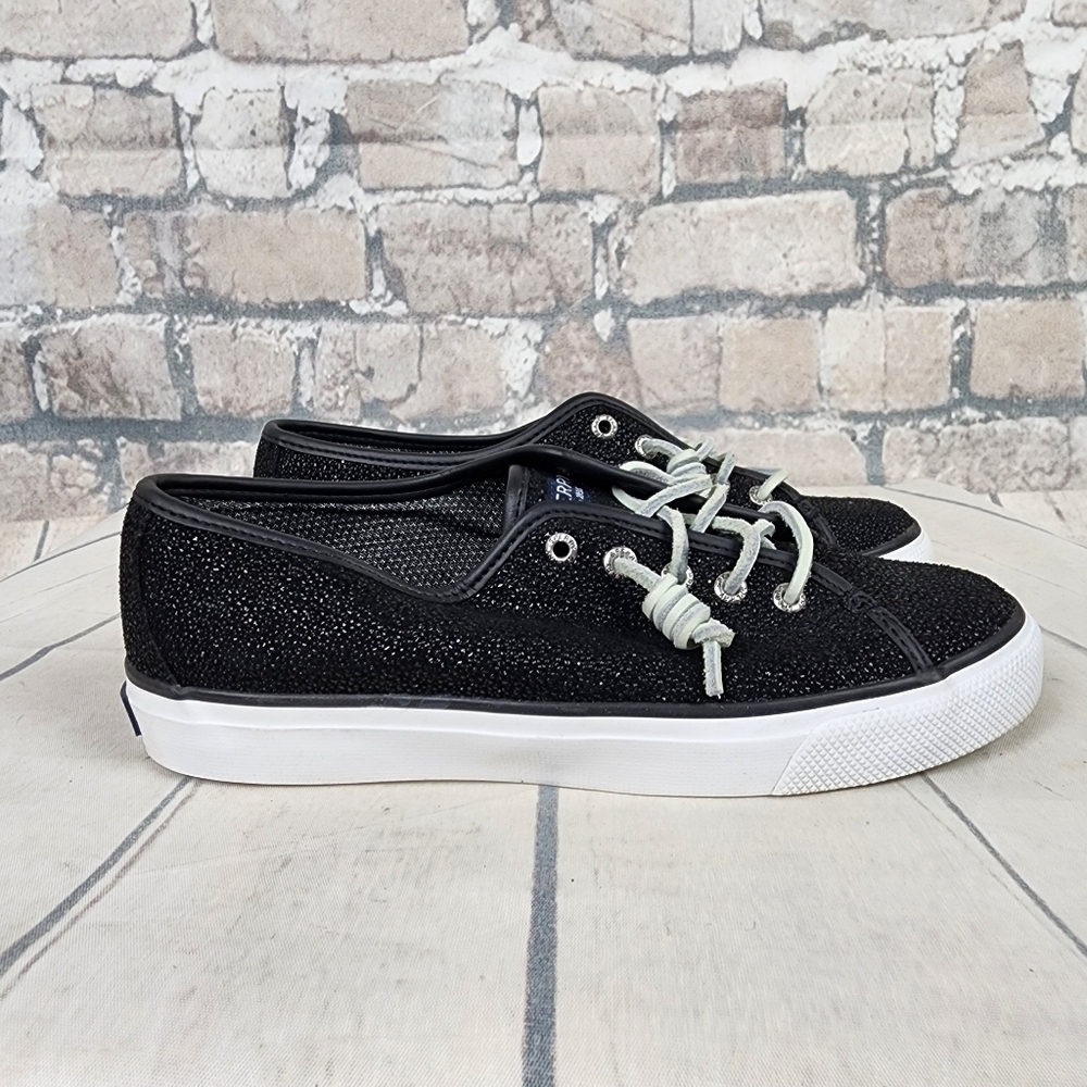 Sperry Top-Siders Seacoast Black Caviar Lace Up Sneaker Size 7 - Picture 5 of 16
